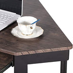 VECELO Corner Computer Desk 41 x 30 inches with Smooth Keyboard & Storage Shelves for Home Office Workstation,Rustic Brown - Image 5