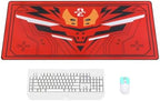 Mouse pad - Evangelion Unit-02 Inspired Dynamic Mecha Design, Large 35.4"x15.7" Anime Sci-Fi Gaming Mat by TREASURECASE