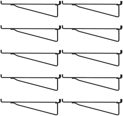 Shimeyao 10 Pcs Pegboard Shelf Brackets 12 Inch, Peg Hooks, Black by Shimeyao