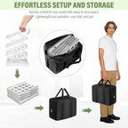 4-Pocket Foldable Magazine & Brochure Display Rack, Portable Literature Stand for Office, Trade Shows and Exhibitions, with Carrying Bag (White) - Image 3