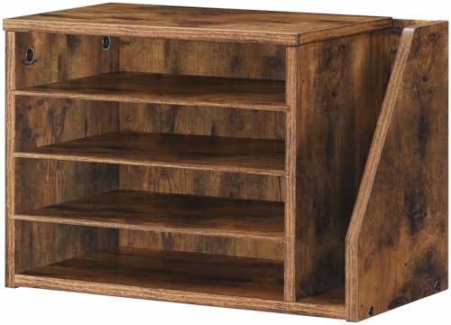 HOOBRO Mail Sorter, Literature Organizer with Adjustable Shelves, Paper Organizer for Office, Home, Wood Countertop File Holders, Mails, Magazines, Rustic Brown FG41WF01 by HOOBRO