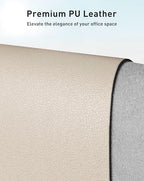 Aothia Faux Leather Desk Mat - Large Mouse Pad, Non-Slip PU Leather Blotter, Waterproof Writing Surface for Office and Home (Eggshell, 63" x 17") - Image 2