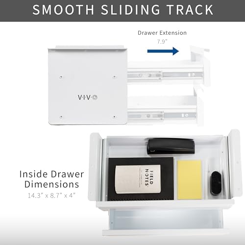 VIVO White 16 in Slide Out Dual Tier Desk Drawer, DESK-DR02W - Image 5