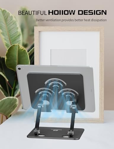Tablet Stand for Desk, Fits All iPad up to 14", Black, Plus Size - Image 5