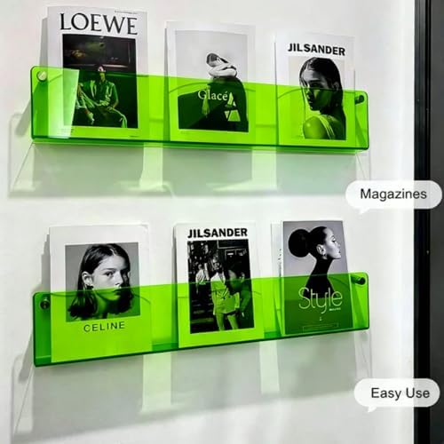 ROYALITA 2-Pack Acrylic Magazine Holder Brochure Holder, Green 36 Inch - Image 6