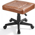 VECELO Under Desk Footrest, PU Ergonomic Foot Rest with Wheels, Comfort Padding, Height Adjustable for Relieving Leg Pain, Stiffness, and etc, Brown by VECELO