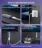 USB C to HDMI 2.1 Cable Adapter with 100W PD Charging,50Gbps,6FT - Image 5