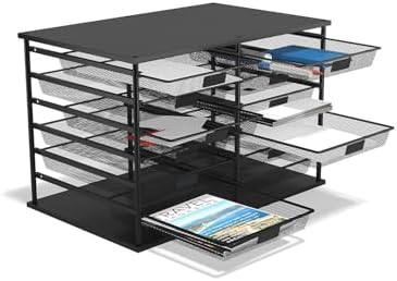 TRU RED Wire Mesh File Organizer, 12-Compartment, Matte Black - Image 6