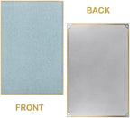 SELEAD Linen Bulletin Board 30” x 20” - Golden Aluminum Frame, Teal Fabric - Image 2