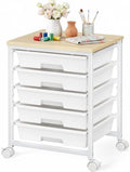 Pipishell Rolling Cart with 5 Drawers, Craft Storage Cart, Class White by Pipishell