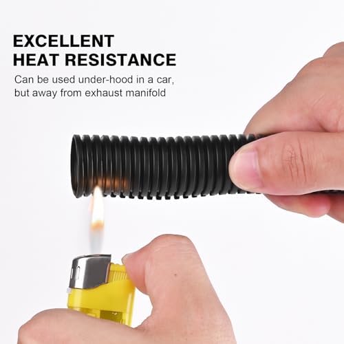 25FT - 1 Inch Split Wire Loom with Installation Tool - Black - Image 4