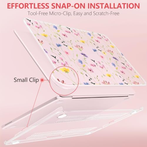 for MacBook Neo 13 inch Case 2026 (Model A3404, A18 Pro) Precision Fit & Scratch Unique Design Hard Shell, Keyboard Cover, Trackpad Protector, 2 OTG Adapter, for Women Cute, Dried Flower - Image 3