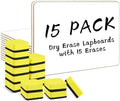 Dry Erase Lapboards, HERKKA 15 Pack Double Sided Small Dry Erase Whiteboards 9 x 12.5 Inch with 15 Erasers, Small Dry Erase Boards for Classroom Teacher Supplies, Personal White Boards for Students by HERKKA