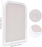 Bulletin Board with Linen, 31.5x23.6 inches Bulletin Board with White Wood Style Frame, Decorative Hanging Pin Board Vision Board Message Board for Office School Home Decor(2R&2S,L-6080,1p) - Image 2