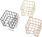 3pcs Iron Mesh Note Holder Box for Desk Organization, Gold/Black/Rose Gold - Image 3