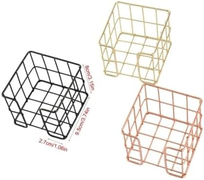 3pcs Iron Mesh Note Holder Box for Desk Organization, Gold/Black/Rose Gold - Image 3
