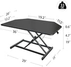 Aconcept 36 inch Black Corner Height Adjustable Standing Desk Converter, One-Click Sit to Stand up Desk Riser, Pre-Assembled for Dual Monitor and Laptop Workstation - Image 2