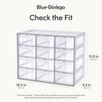 Blue Ginkgo 12-Drawer Storage Cabinet Organizer, Grey, Made in Korea - Image 2