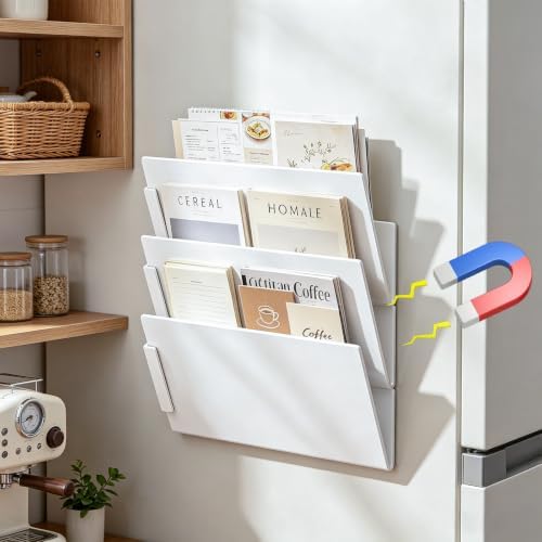 2 PCS Magnetic Wall File Organizer, Hanging Metal Wall File Holder by Unknown