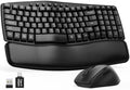 Wireless Keyboard and Mouse Combo, Compact Ergonomic Wave Key, SABLUTE MA61 by SABLUTE