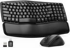 Wireless Keyboard and Mouse Combo, Compact Ergonomic Wave Key, SABLUTE MA61 by SABLUTE
