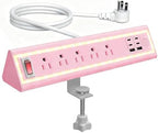 Desk Clamp Power Strip with Nightlight, 40W Fast Charging, 10FT Extension Cord, 4x20W USB-C & 2 USB Ports, 5 AC Outlets, Fits 1.69-Inch Table Edges by NYYTGE