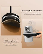 Height/Angle Adjustable Magnetic Phone Holder, 10"-25" Retractable Desk Phone Stand for Desk,720°Rotatable+180° flip, 360 Magnetic Phone Holder for Video Calls Kitchen Office Etc - Image 5
