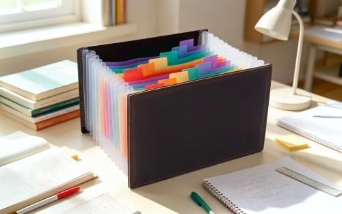 Genuine Leather A6 Receipt Organizer，Stand Receipt Organizer Folder, 13 Pockets Small Accordion File Organizer - Image 4
