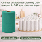 Reusable Microfiber Cleaning Cloth Roll - 100 Pack, 12"x12" Washable Tear-Away Paper Towels, Lint-Free & Streak-Free Rags for Kitchen, Glass, Cars, Electronics, Workshop and Garage(Light Teal) - Image 3