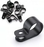 BAOMAIN 5/8-Inch R-Type Cable Clamps, 500-Pack Black Nylon Wire Management Clips, UC-4 Screw-On Cord Fasteners for Home, Office, and Industrial Use by Baomain
