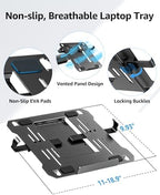 MOUNTUP Laptop and Monitor Desk Mount, Laptop Tray for Max 17" Notebook, Monitors Arm Fits up to 32" Monitor, Laptops Arm Holds 4.4-22lbs, 2-in-1 Tall Laptops Mount with Clamp/Grommet - Image 5
