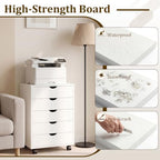 5 Drawer Storage Cabinet with Drawers, Rolling Printer Stand for Office - Image 6