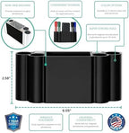 Glassboard Studio Magnetic Dry Erase Marker Holder - Super Strong for Magnetic Glass Whiteboard or Fridge - 2 Large Neodymium Magnets - No Slip Grip - Eco-Friendly PLA Plastic (Jet Black) - Image 2