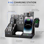 KINGFOM Leather Desk Organizer with Charging Station Multi-Functional Phone Pen Pencil Holder for Desk Desk Organizers and Accessories for Office Home Supplies (L) - Image 3