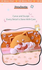 3D Memo Pad, 3D Calendar 2027, Time Piece Calendar, Tear-Off Calendars 2027, 3D Paper Carving Art Memo Pad, Art Carving Sticky Notes for Office Home Gifts Ornaments (Corgi) - Image 4