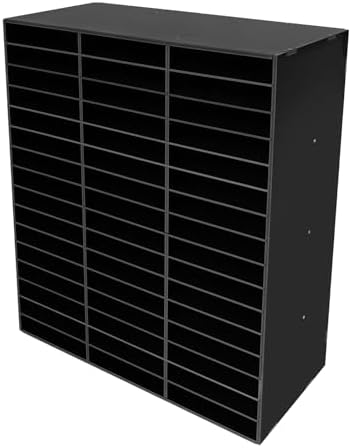 48 Compartment Literature Organizer, Adjustable Shelf Classroom Mailbox, Heavy Duty Mail Sorter & Mail Organizer Countertop for Classroom Office Home School (Black) - Image 6