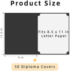 HAUTOCO 50 Pcs Certificate Holders, Black Diploma Folders Document Covers with Gold Foil Border for Letter Size 8.5x11 Cardstock, Award, Graduation - Image 2