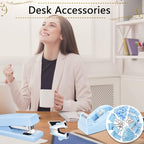 Office Supplies,Blue Desk Accessories,Stapler and Tape Dispenser Set with Stapler,Tape Dispenser,Staple Remover,Staples,Clips,Scissors and Tabs,Gift for Student,Teacher,Coworkers,Business,Gift 9pcs - Image 7