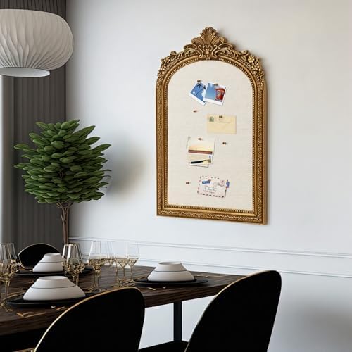 Wonderjune Linen Display Pinboard, Arch, 16'' X 25'', Royal Gold - Image 5