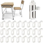 24Pcs Water Bottle Holder for Classroom Durable Cupholder for Desk Chair Anti-Spill 360° Rotating Water Bottle Holders Back to School Gift for Student Coffee Cup Holder for Office Home, White by gisgfim