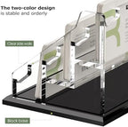 SANRUI Acrylic Black Business Card Holder Clear Desk Display Stand 6 Slot - Image 3