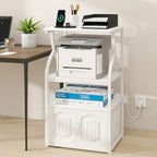 Natwind 4 -Tier Rolling Printer Stand with Power Outlet,23.6"x15.8",White by Natwind