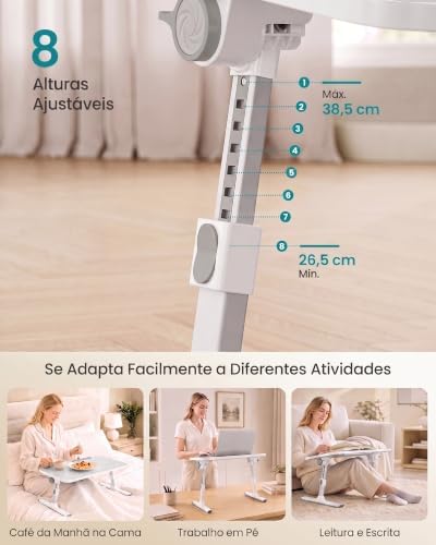 SONGMICS Laptop Bed Desk, Adjustable Lap Desk for Bed with 8 Heights - Image 4