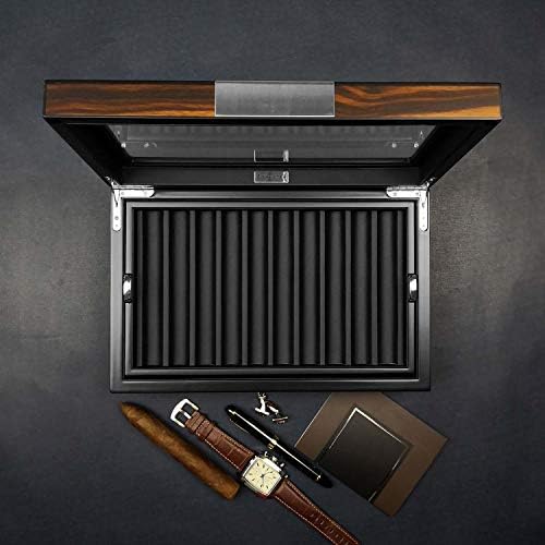 Pen Display Case - Ebony Wood Storage Box with Glass Window, Holds 20 Fountain Pens, Luxury Pen Organizer for Collectors - Image 6