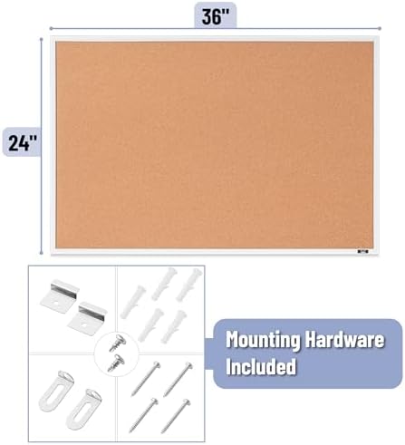 Mr. Pen- Cork Board, 24”x36”, White Frame, Cork Bulletin Board - Image 2