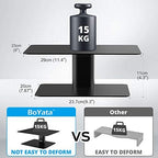 BoYata Monitor Stand, Adjustable Height Metal Desktop Riser, Black - Image 3
