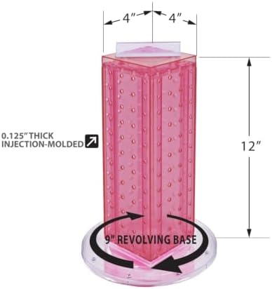 Azar Displays 700220-PNK Pink Pegboard Interlocking Counter Unit 4" x 13" On 9" Diameter Base - Image 2