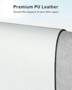 Aothia Faux Leather Desk Mat - Large Mouse Pad, Non-Slip PU Leather Blotter, Waterproof Writing Surface for Office and Home (Barely Grey, 63" x 24") - Image 2