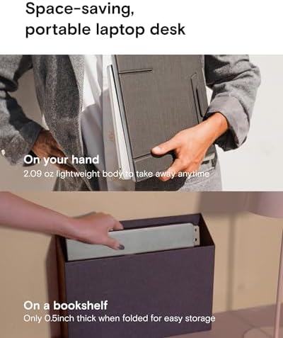 MOFT Folding Laptop Stand Lap Desk, Portable & Mini Computer Stand Laptop Desk for Travel and Home Office, Ergonomic Design with Adjustable Viewing Angles, Lightweight Computer Cooling Riser, Black - Image 5