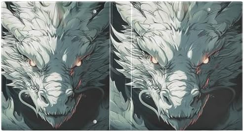 JIPONI 3 Ring Binder White Dragon Anime 1 Inch Round Binders for Men Women Students, Cute File Organizer for Office School, 2pcs - Image 2